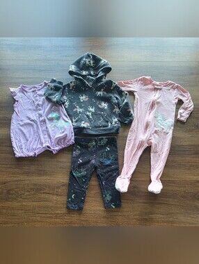 🦄 Bundle of Unicorn Themed Clothing for Baby Toddler Girl SIZE: 12 Months 🦄
